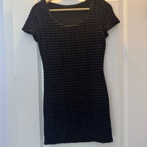 Elegant Black Textured Dress